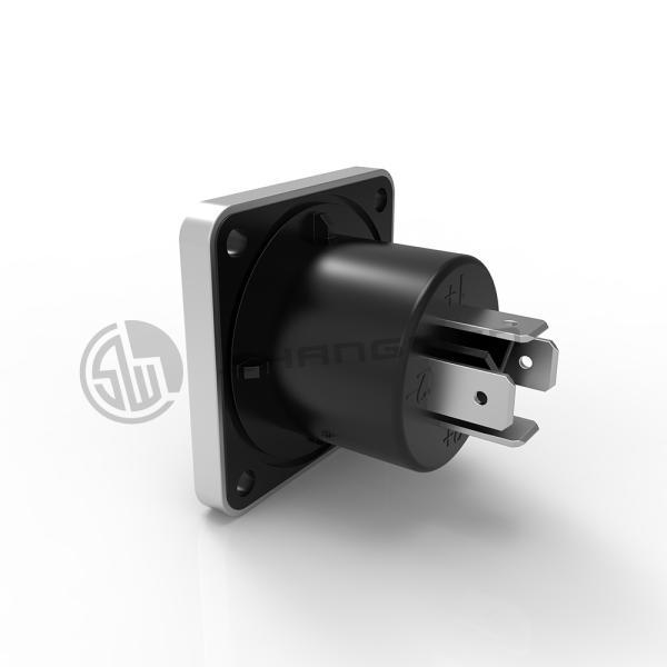 China Manufacture Square Shape Four Thru Holes Loudspeaker Connector 4 Pins Male Connector