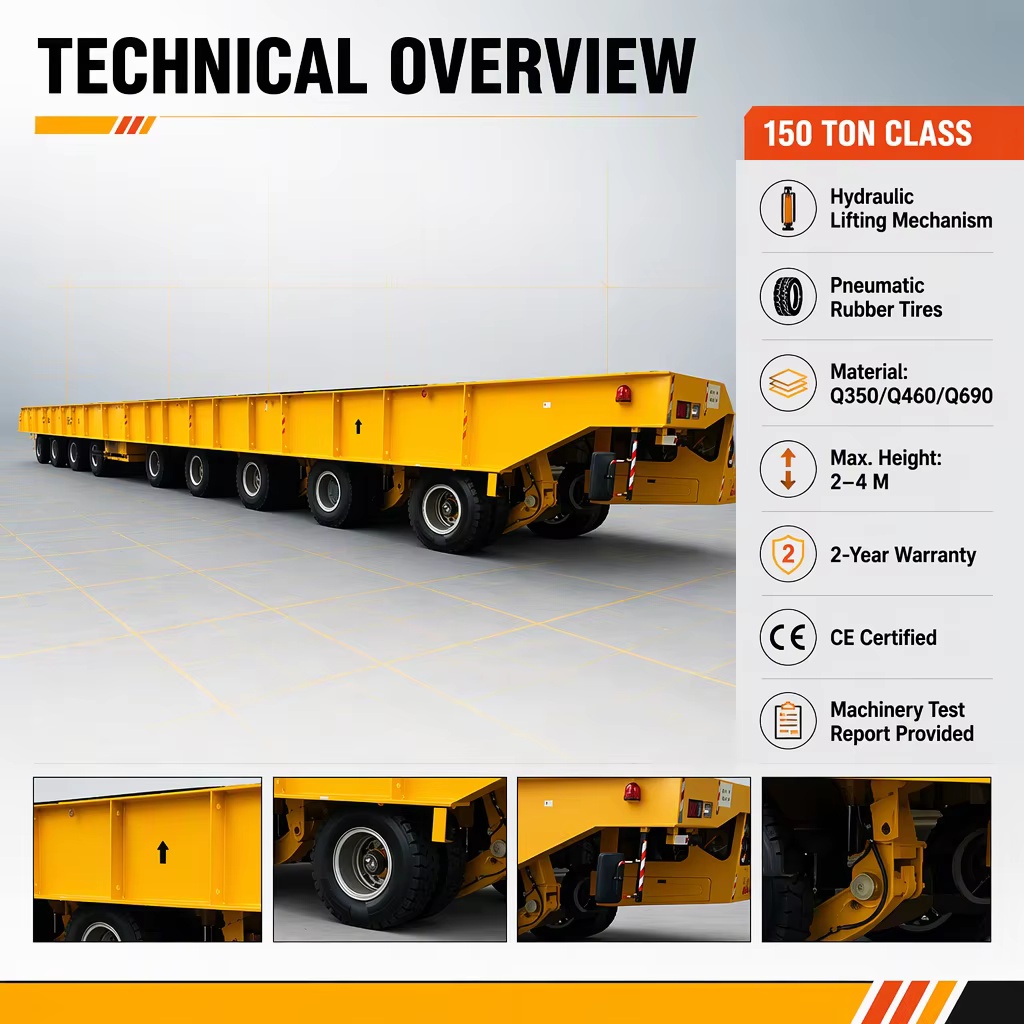 Multi axle self propelled modular transporter 75ton per axle line for ship hull segment and pressure vessel handling CE ISO