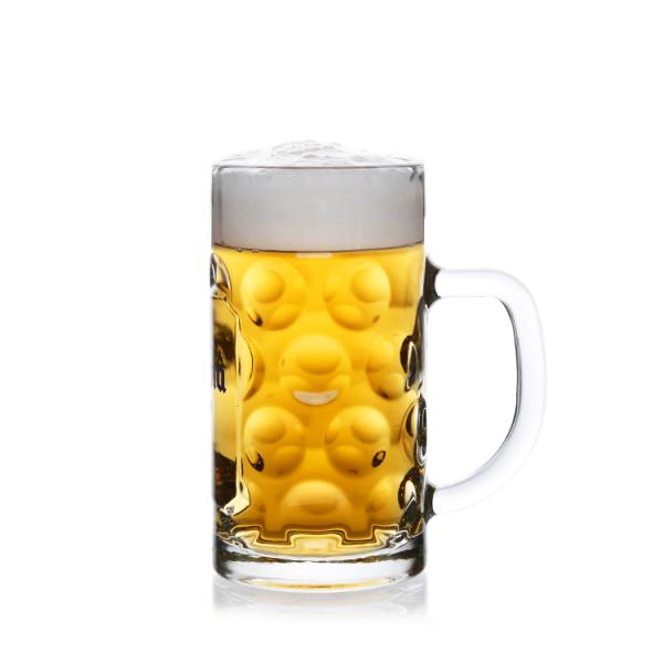 Wholesale customized German style oversized glass handheld beer mug