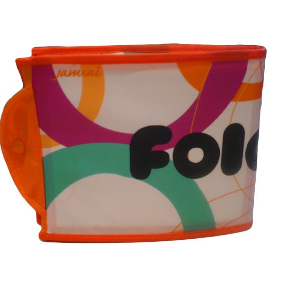 80g 4C Matt Coat Printing Shopping Bags, Non Woven Carry Bag With Orange Binding