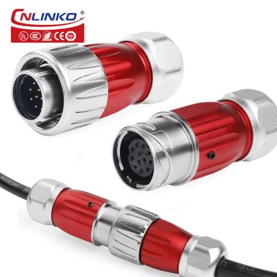 CNLINKO M20 12 Pin Connector Male Female Round Power Cable Plug Socket Waterproof Led Cable Connector Female Pin Connector