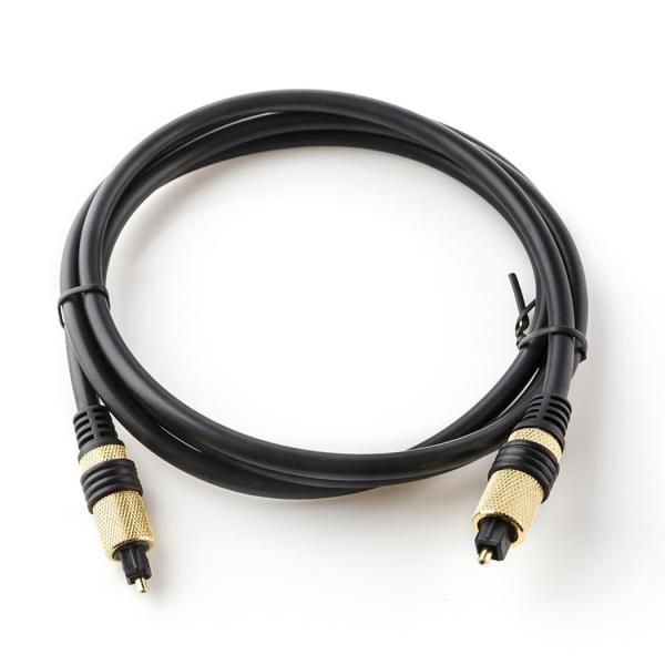 Цифровой аудиооптический волоконно-оптический кабель Toslink с покрытием из ПВХ, золотой корпус, металлическая розетка, желтый цвет для домашнего кинотеатра, CD-телевизора