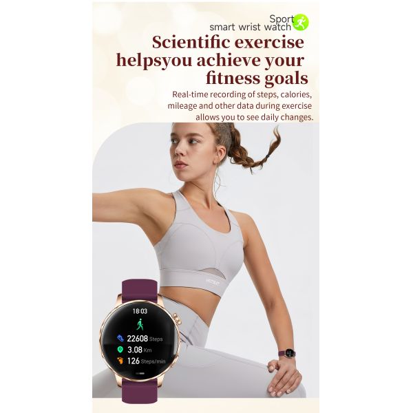 Bluetooth Call Sports Fitness Bracelet Waterproof Music Heart Rate Sleep Lady Health Smartwatch