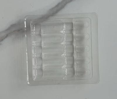 Ecofriendly transparent plastic ampoule tray tray Medical 10ml sample box Blister sample box
