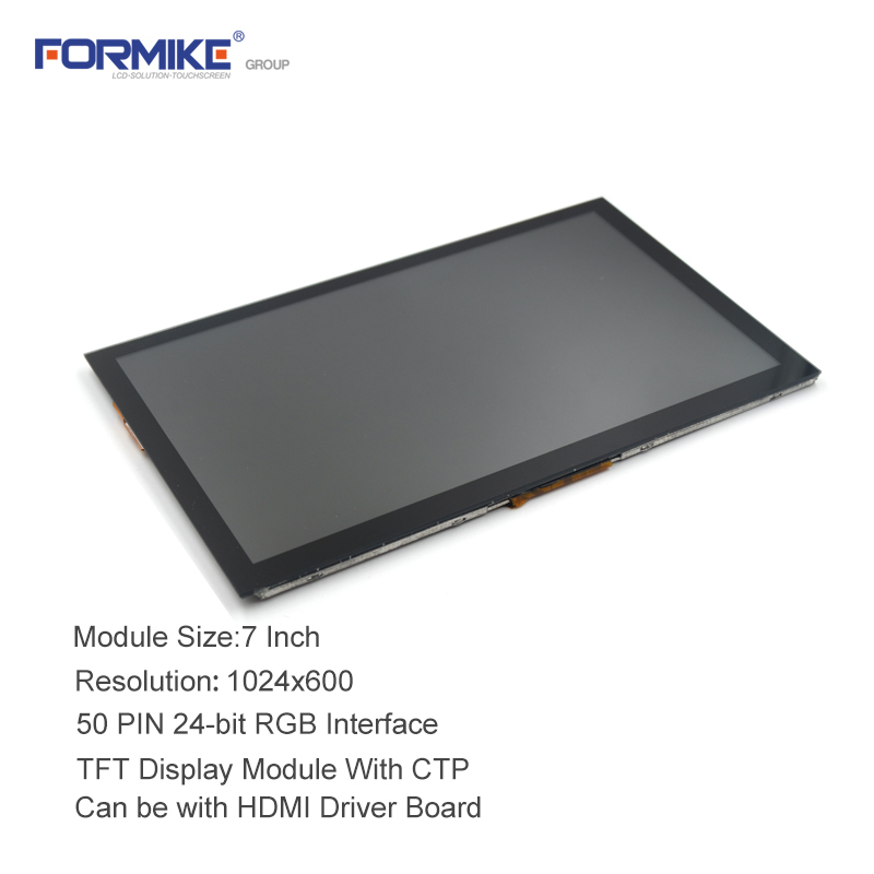 1024X600 TFT LCD IPS 7 Inch Display Touch Screen With 50pin 24 BIT RGB Interface