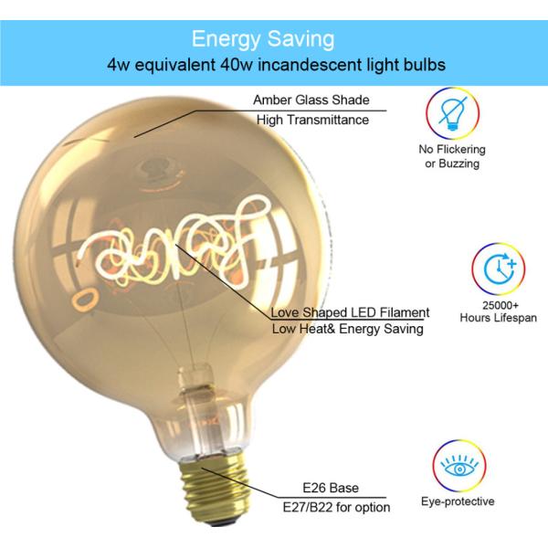 шарик СИД 4W G125 гибкий, электрическая лампочка нити любов 230VE27