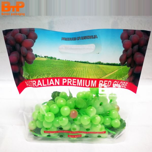 The OEM Fruit Packaging Bag Orange Clear Plastic Bag With Holes and Zipper for Fruit Packing