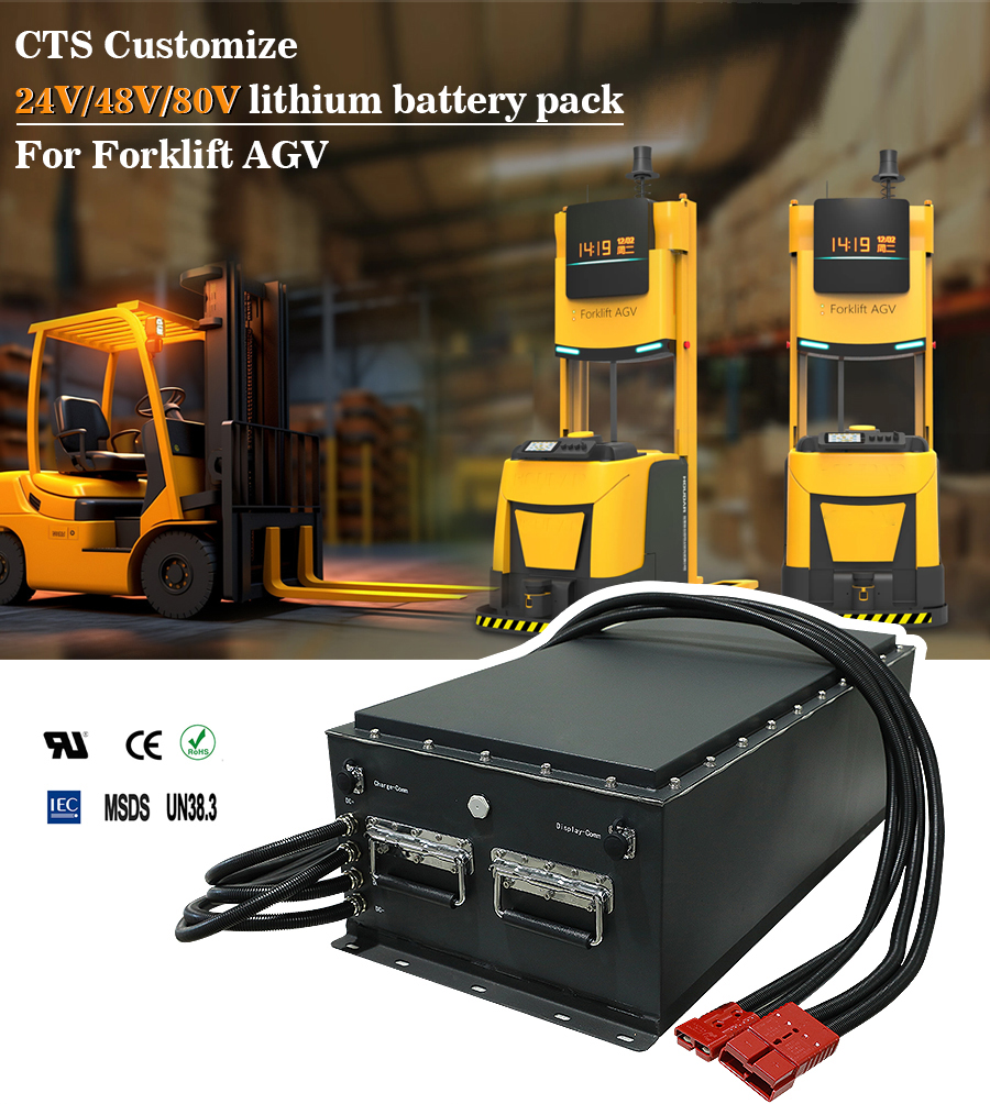 CTS настроить AGV погрузчик аккумулятор 24V 48V 60V 72V 80V высокий ток жизненный PO4 литий аккумулятор с умным BMS