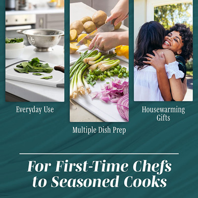 Dishwasher Safe Plastic Kitchen Cutting Board With Easy-Grip Handles