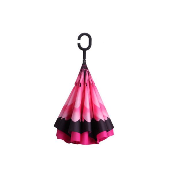 Зонтик зонтика ручки розовых женщин классический сформированный к для погоды блеска дождя