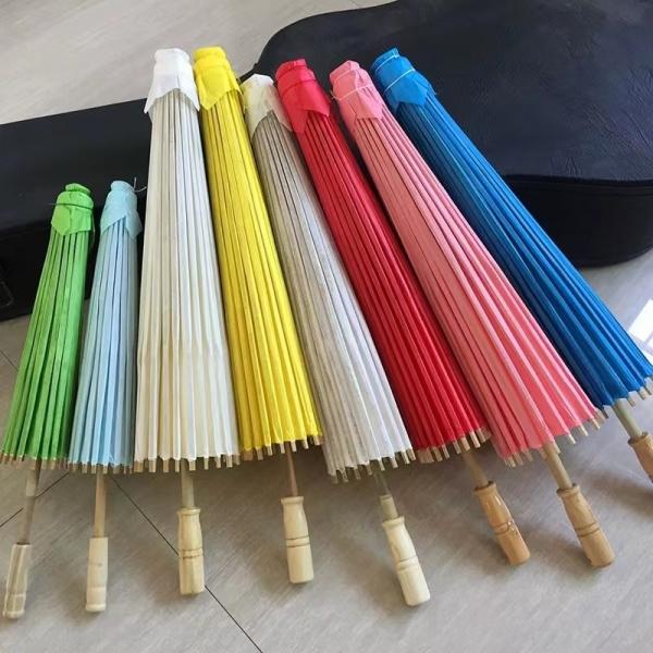 Handmade Props White Japanese Paper Umbrella with Customized Designs Logo Printing