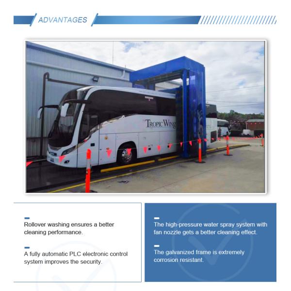 2150*4680*5510mm Mobile Automatic Bus And Truck Wash Machine