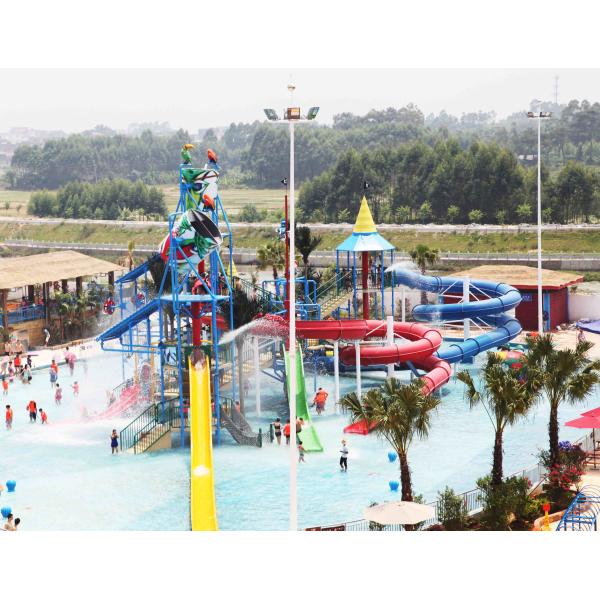 Amusement Water Fortress with Adult Water Slide / Children Waterslide