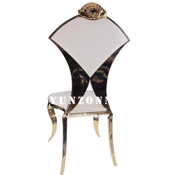 New Design Hotel Banqeut Wedding Chair Fan-Shape Chair Back Stainless Steel Chair