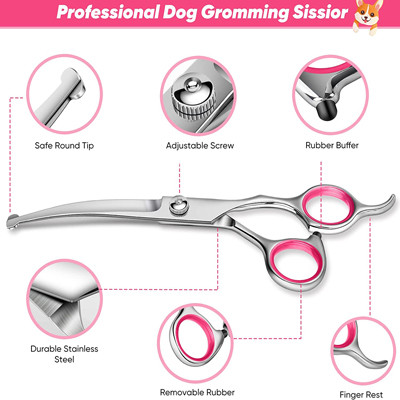 6 в 1 наборе ножниц холить собаки нержавеющей стали с подсказками круга безопасности