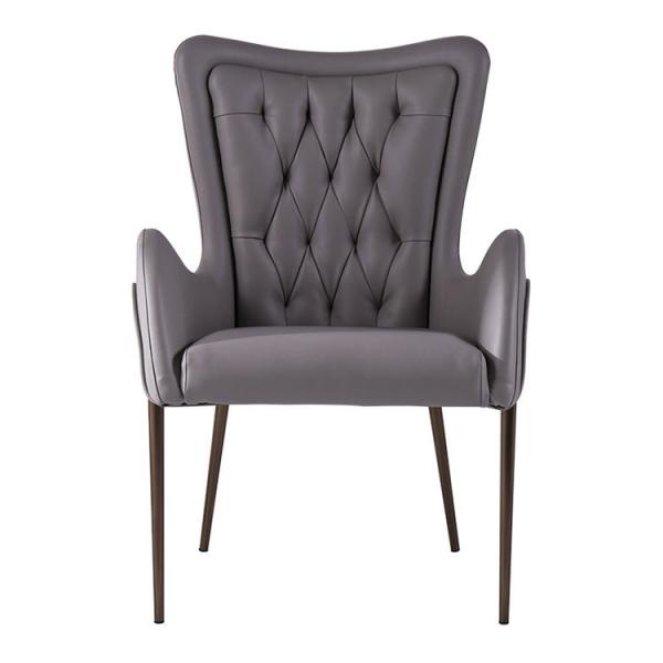 Blue Velvet Restaurant Dinning Chair Fabric Simplicity Upholstered Steel Pipe