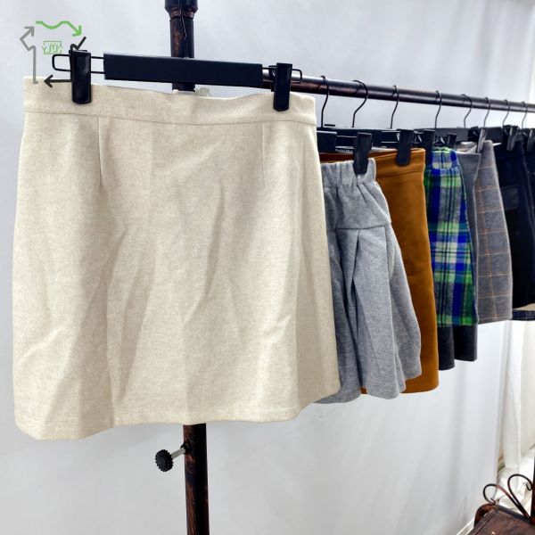 Second Hand Woolen Short Skirt High Waisted Women's Mixed Size Slim Fit