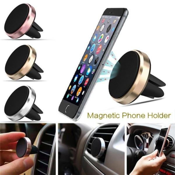 Metal Silicone Rubber Air Vent Magnetic Phone Holder