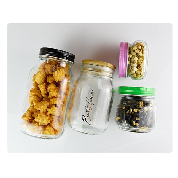 Tarros de cristal blancos sellados redondos transparentes 0.5kg de la especia 150ml del almacenamiento