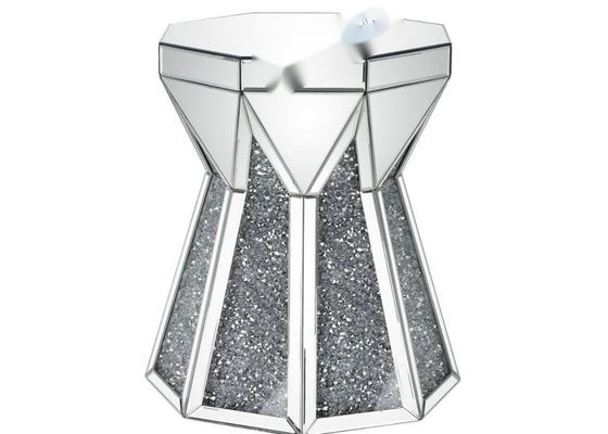 Noralie Mirrored Finish Coffee Table with Faux Diamonds Inlay and 50X50X60CM Size