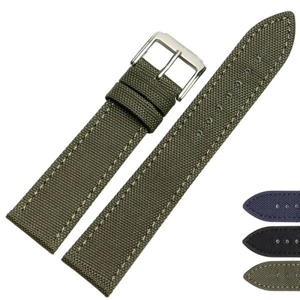 Black Waterproof Canvas Strap · 16~24mm