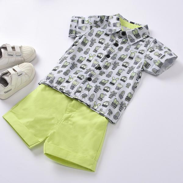 Children'S Outfit Sets Boys Shirt Shorts Suit Bow Tie Three Piece Set