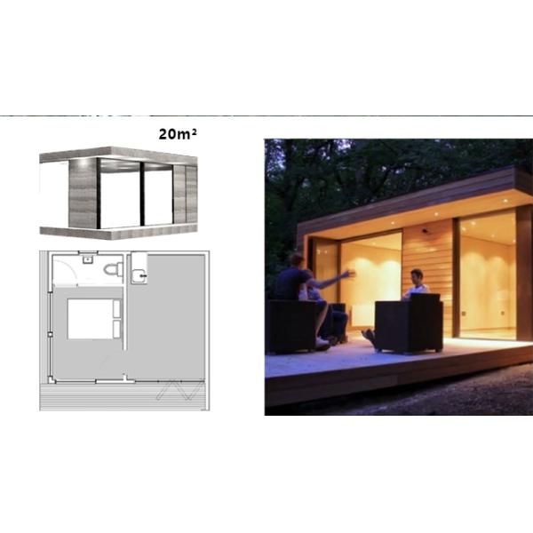 Prefab Light Steel Frame Flat Pack Garden Studio Hotel Unit Office Kit Cabin for Sale