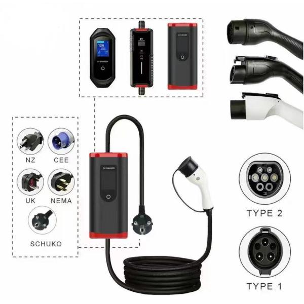 16A 32A Cable de cargador de EV 5M con TUV IEC62893 y UL aprobado