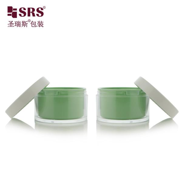 Plastic Empty Skincare Facial Gel Packaging 50ml 100ml 120ml Luxury Double Wall Cream Jar Cosmetic