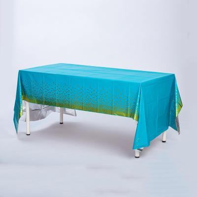 54*108 Light Blue Disposable Tablecloth Rectangle Plastic Table Cloth