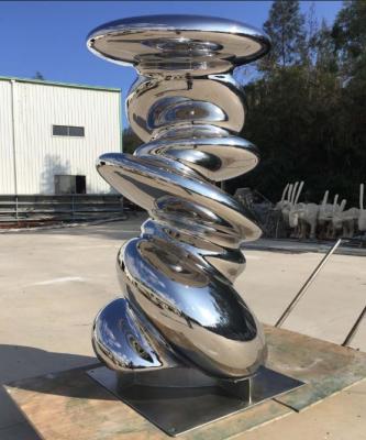 Grande decoração lustrada do jardim do projeto simples da escultura espelho exterior abstrato