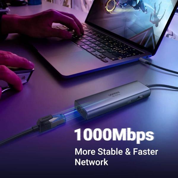 7 In 1 Network Device Gigabit Ethernet Adapter 100W PD Charging