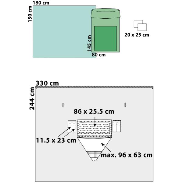 Vertical Isolation Pack Disposable Surgical Packs With Transparent Polyethylene Drape