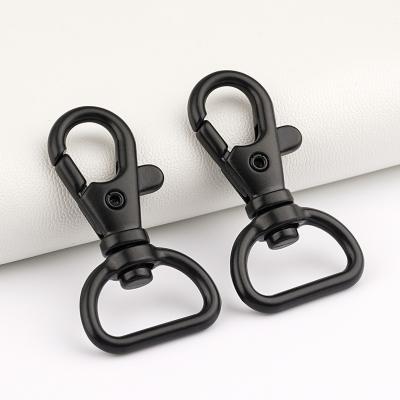 Customized 17mm Black Swivel Lobster Clasp Keychain Snap Hooks for Dog Lanyard D Ring