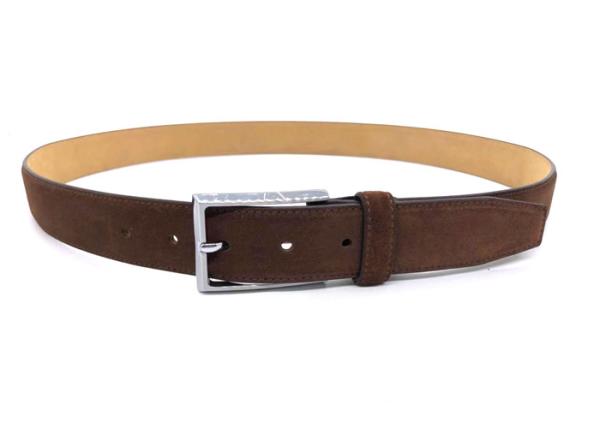 Casual Mens Leather Dress Belt 1 3/8 Wide / Brown Suede Mens Belt