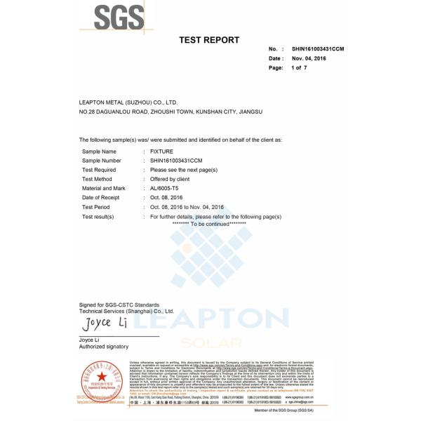 500mm Aluminum Solar PV Mounting Systems Concrete Base Ground MGAS-I