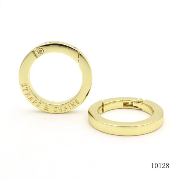 Shiny Spring O Ring Gold Push Gate Ring 26.5mm Customization