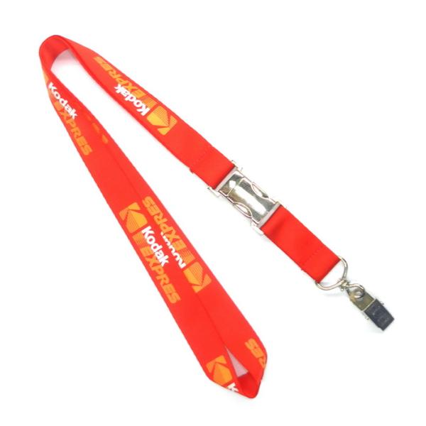 Schools Red Metal Clip Nylon Neck Strap Lanyards For Id Cards / Keys