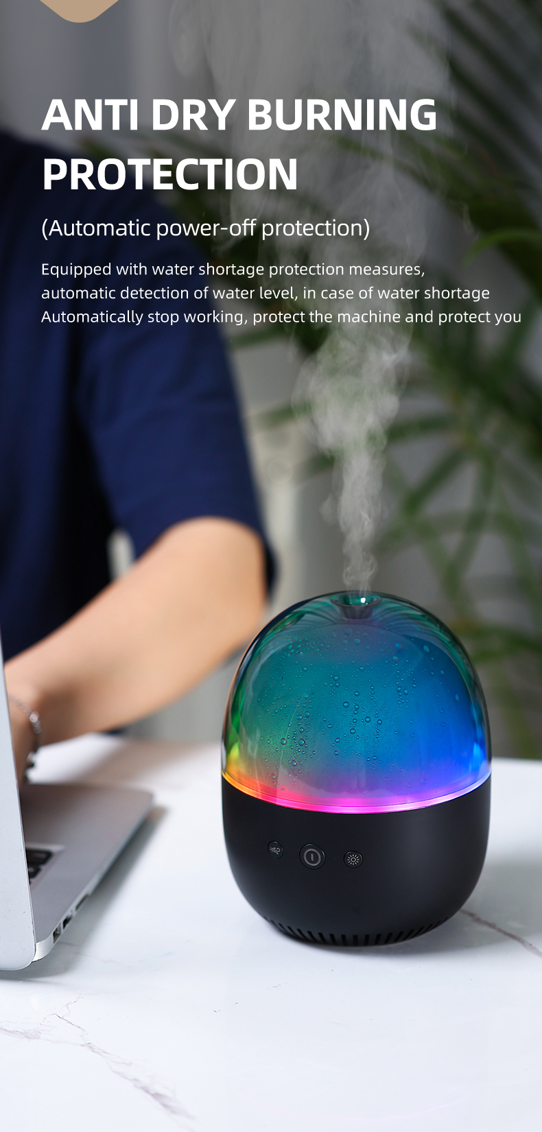 Factory Direct Essential Oil Ultrasonic Aroma Diffuser with 7 Color Changing LED Lights 200ml Tank for Home Office