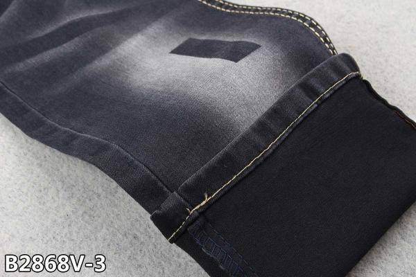 10 OZ Women Jeans Stretch Denim Fabric In Black / Black Color