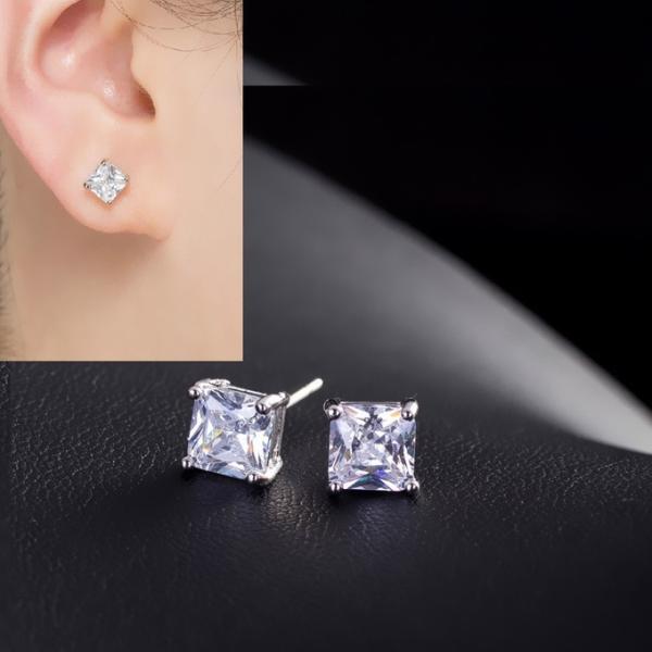Cubic zirconia stud earrings cz earrings in bulk classic simple earrings design necklace earring jewelry set