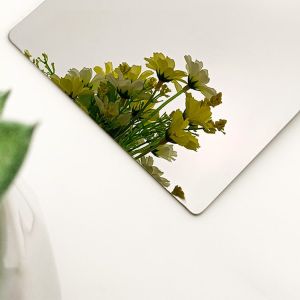 304 espejo acabado de acero inoxidable de la hoja decorativa de cuatro pies