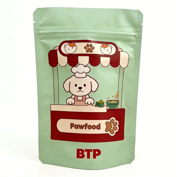 Custom Printed Food-Grade Cute Pet-Themed Moistureproof Resealable Stand-Up Zipper Snack Pouches