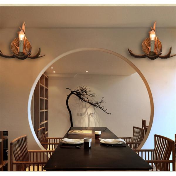Personality Antler Art Wall Lamp Parlor Study Corridor Aisle Decorative Sconce Restaurant Cafe Bar Wall Mounted Lighting
