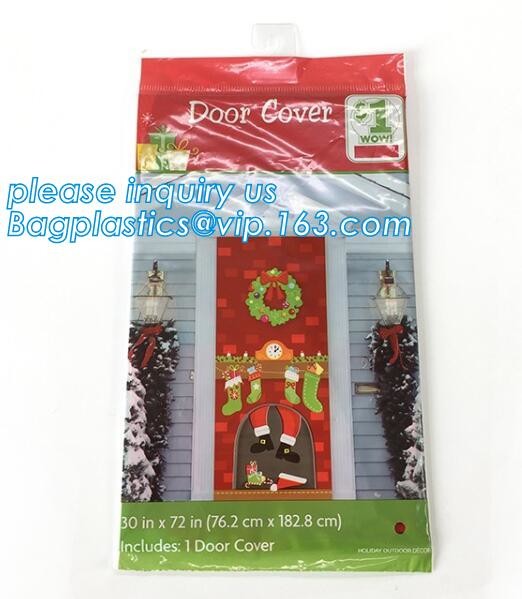 indoor & outdoor door poster PE plastic window cover for halloween christmas decoration,Door Poster Christmas Gift Decor