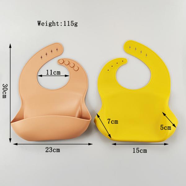 Printed Soft Baby Silicone Bib With Food Catcher BPA Free 300*23cm