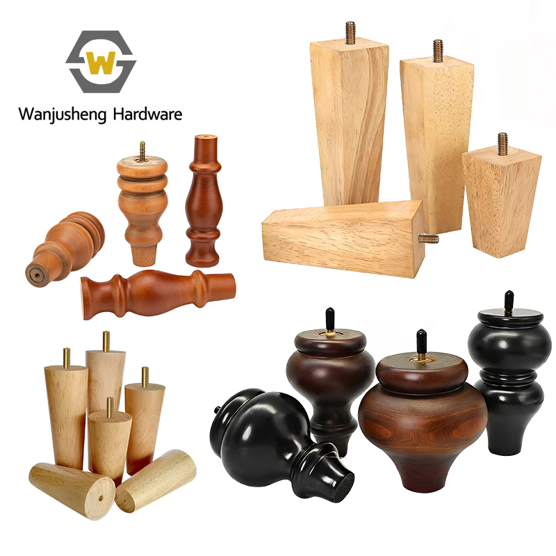 Modern Minimalist High-Quality Solid Wood Sofa Legs Furniture TV Cabinet Support Legs Heightening Wooden Leg Accessories