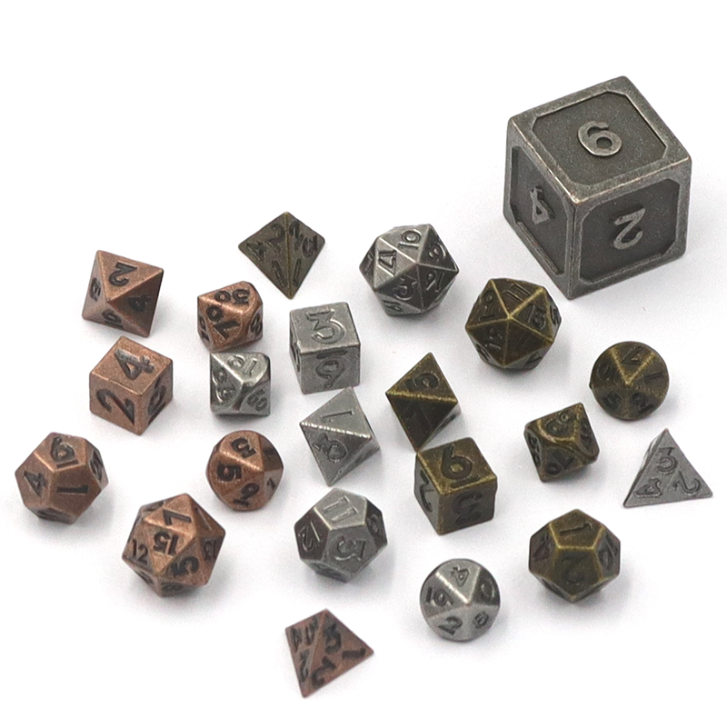In Stock Mini Zinc Alloy Metal Dice Set 6mm Size with Customized Logo for D&D & RPG