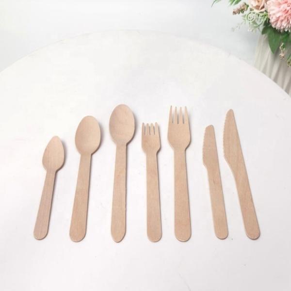 Printed Logo Disposable Cutlery Bag Wrap Wood Cutlery Set for Corporate Promotions