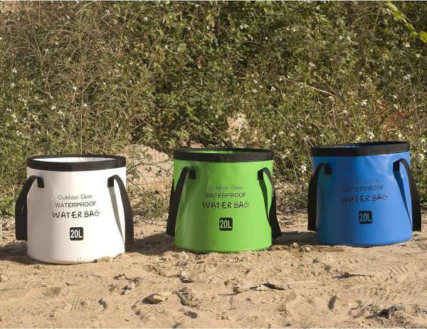 Collapsible Bucket 5.3 Gallon Portable Camping Outdoor Buckets Water Container Basin Foldable for Hiking Travel